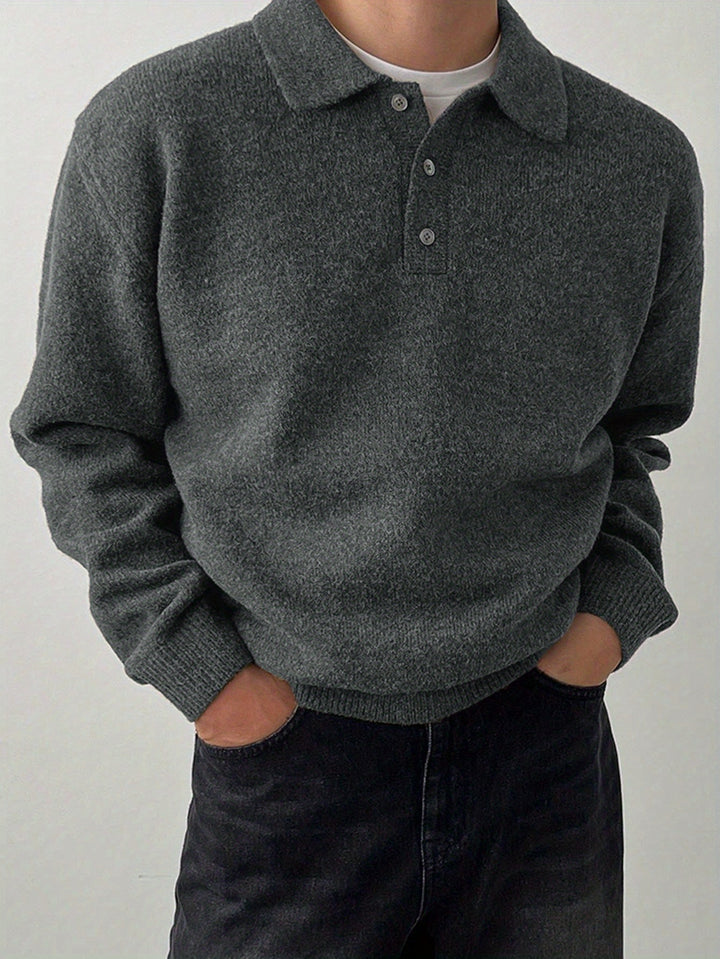 Wendelin | Weicher Strick-Poloshirt mit Kragen
