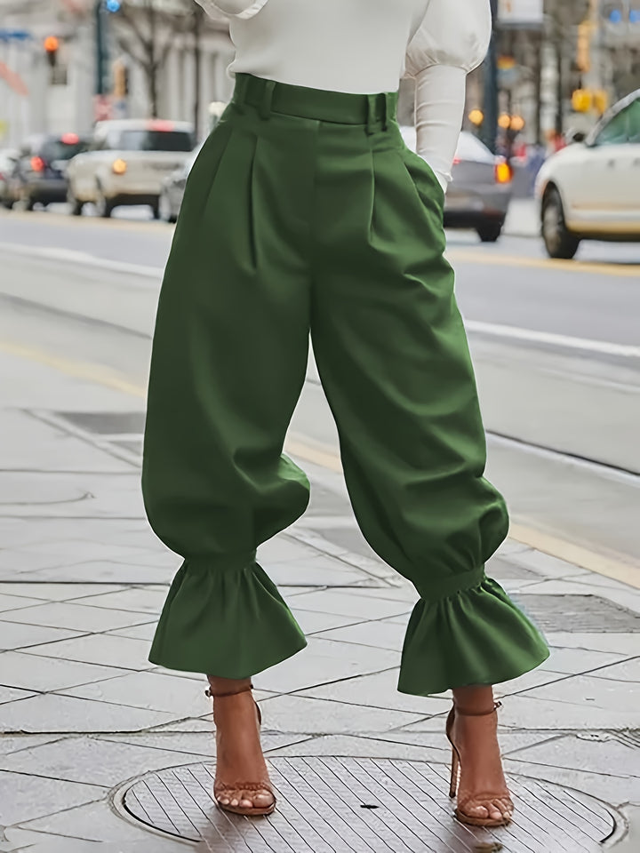 Sigrid | Elegante Weite Hose mit Volantsaum