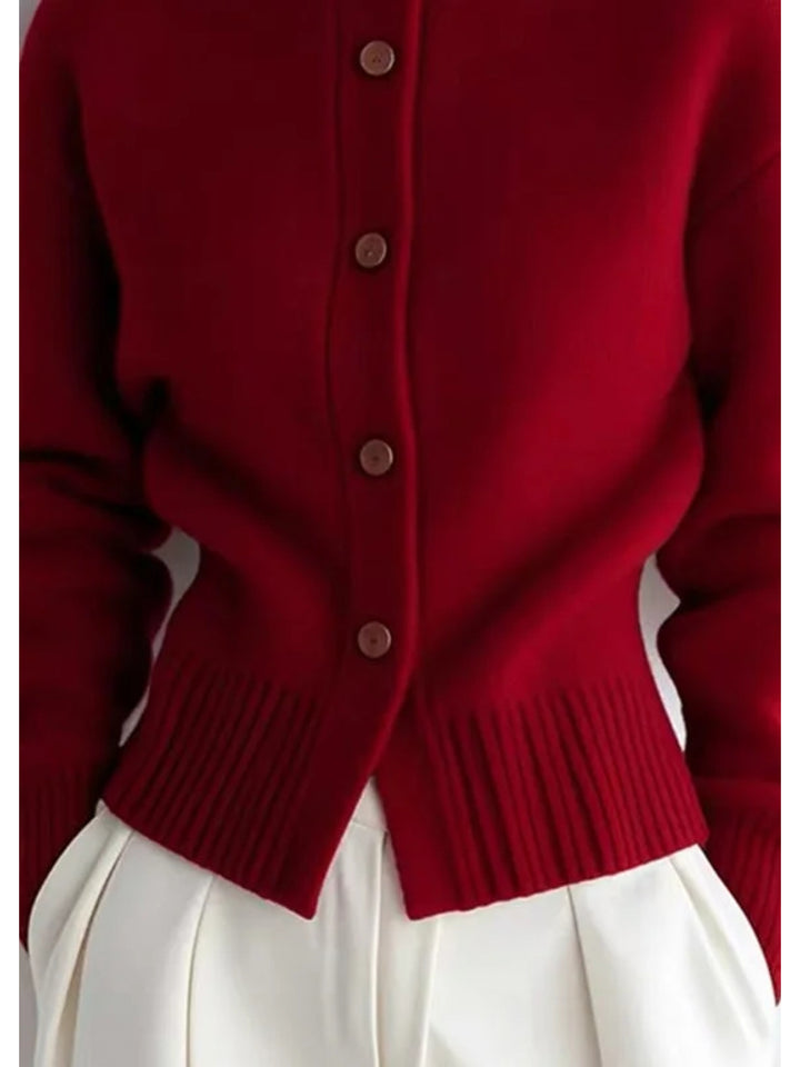 Ilse | Elegante Stehkragen-Strickjacke