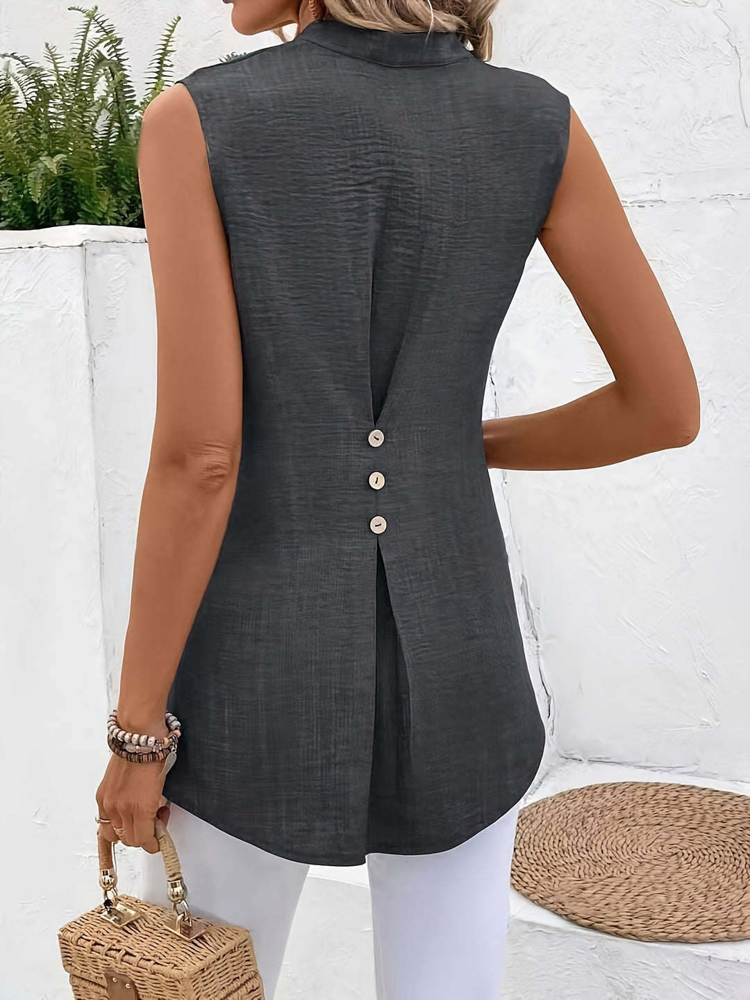 Karin | Fließende Ärmellose Bluse