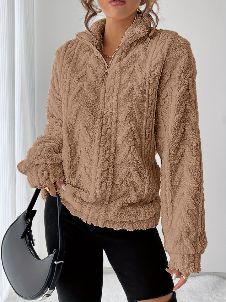 Carolin | Kuschelweicher Struktur-Pullover mit Stehkragen