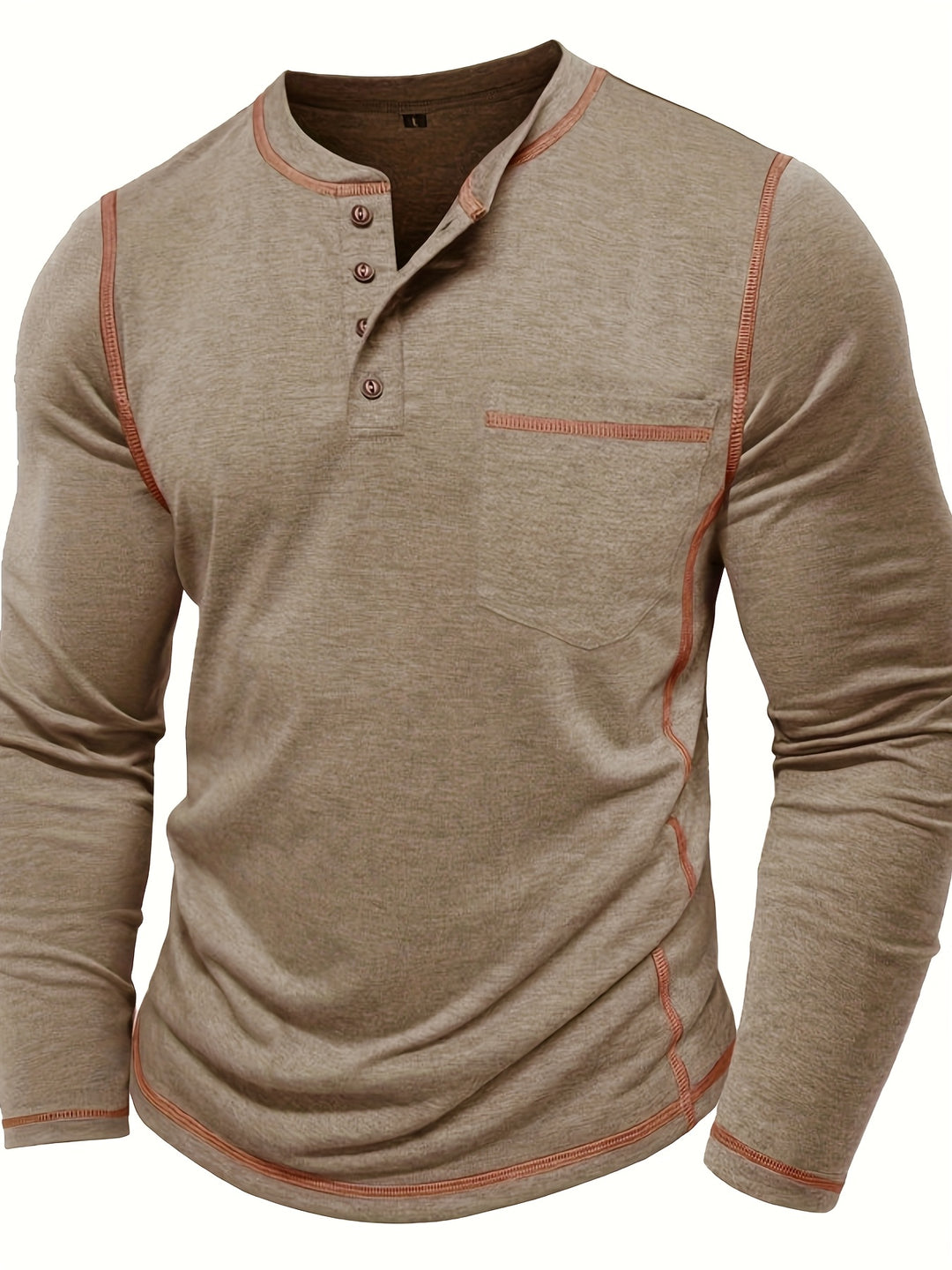 Emmerich | Markantes Henley-Shirt mit Kontrastnähten