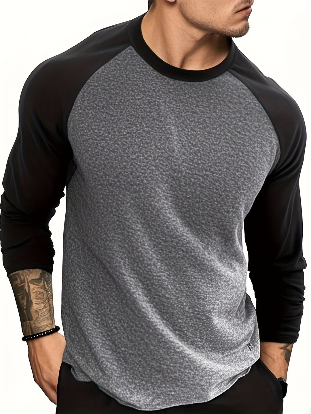 Erich | Sportliches Langarmshirt im Zweifarben-Design