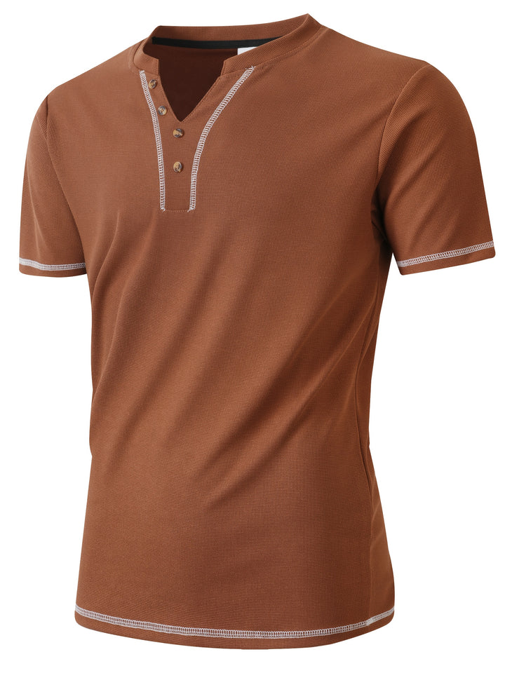 Jörg | Sportliches Kurzarm-Henleyshirt