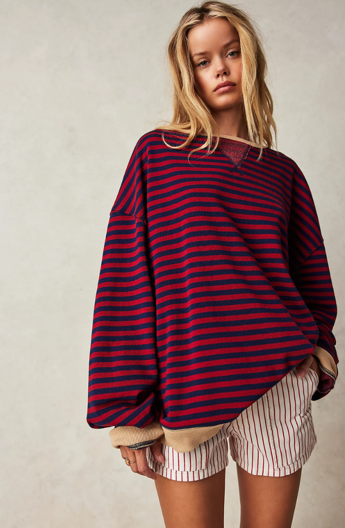Kirsten | Gestreifter Rundhals-Pullover