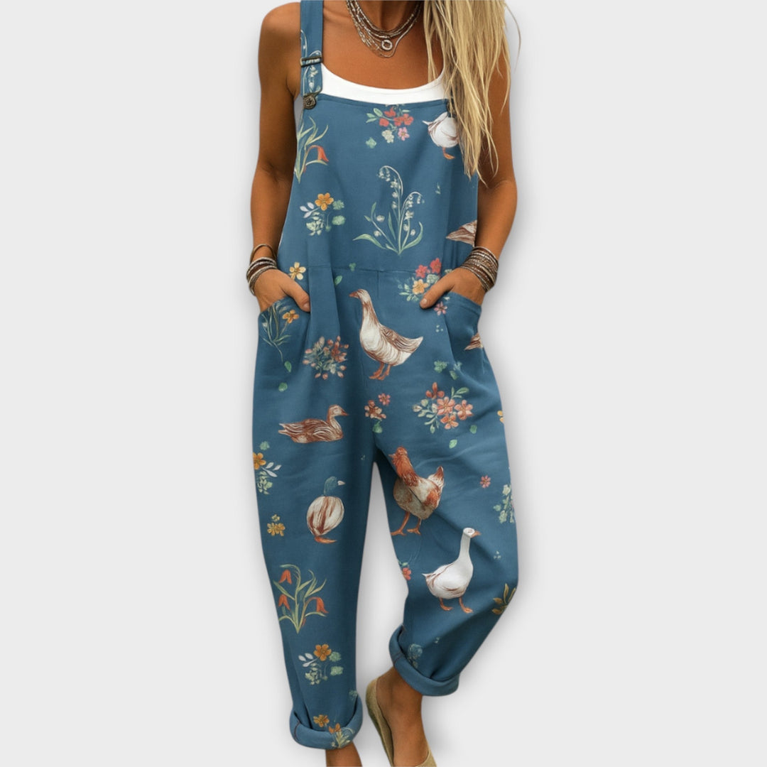 Mathilda | Verspielte Blüten-Latzhose
