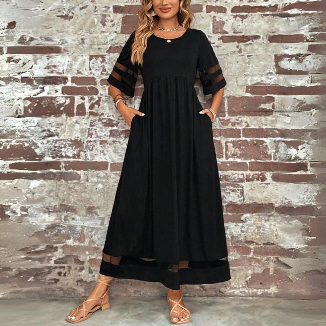 Helene | Fließendes Maxikleid mit zarten Streifen