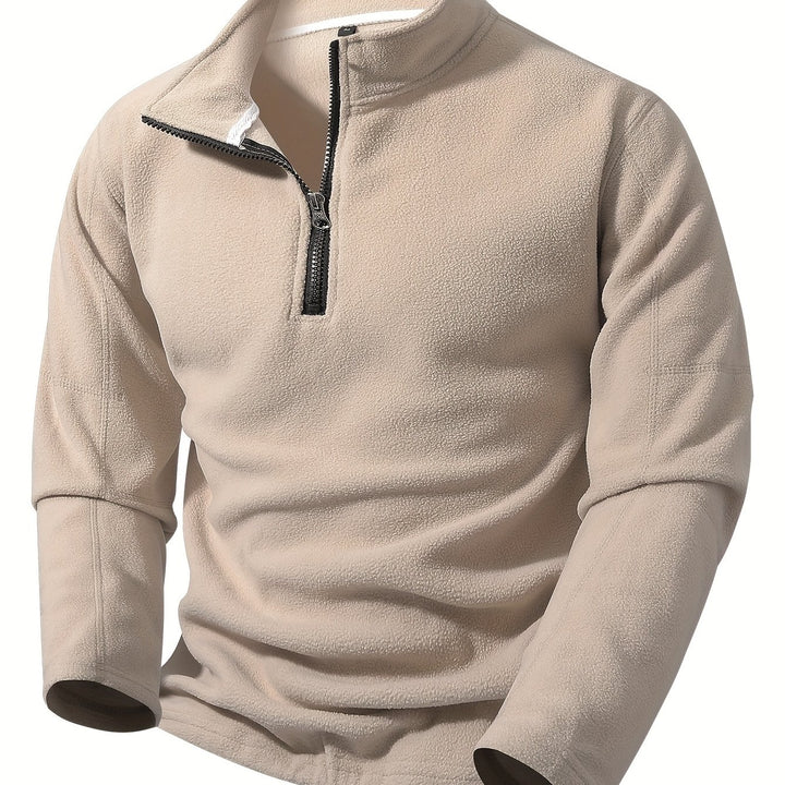 Bernd | Sportliches Stehkragen-Sweatshirt mit halbem Reißverschluss