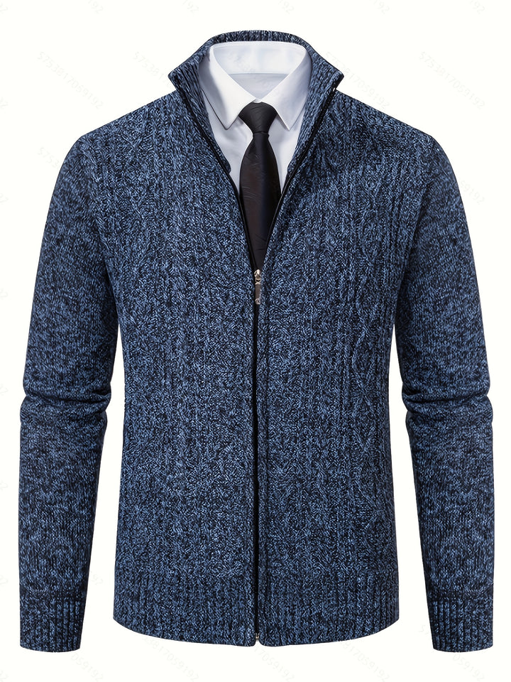 Björn | Strukturierte Strickjacke mit Stehkragen