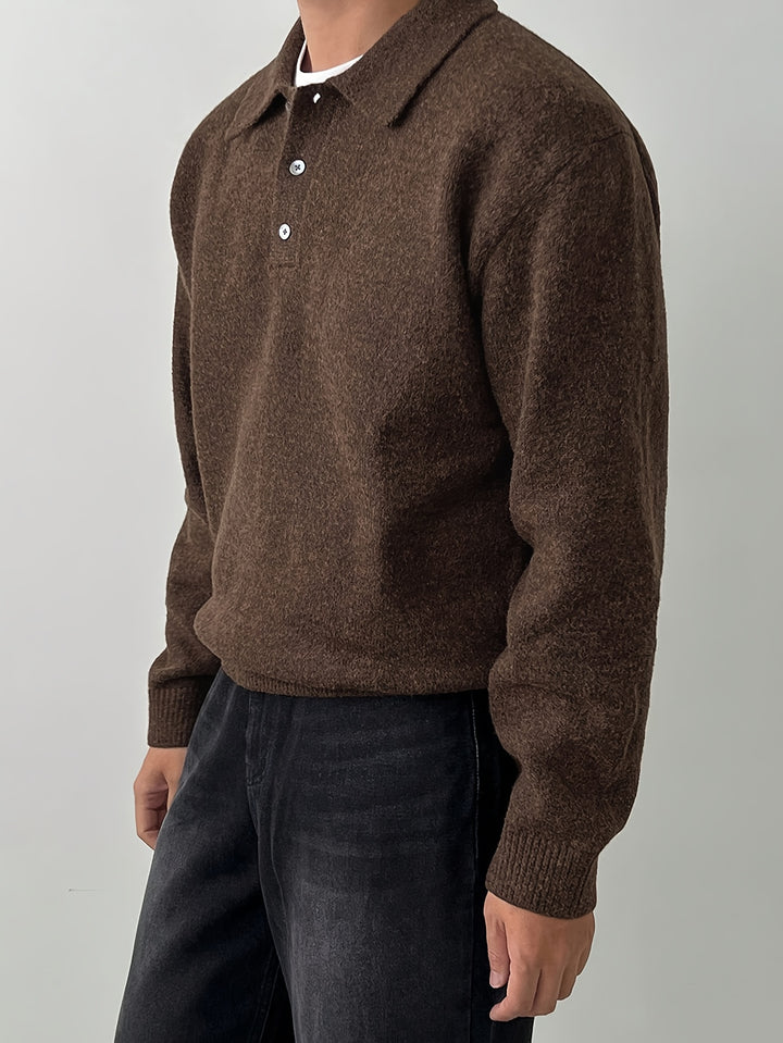 Wendelin | Weicher Strick-Poloshirt mit Kragen