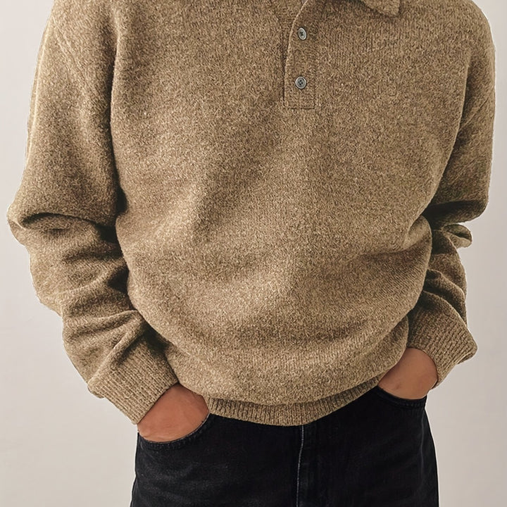 Wendelin | Weicher Strick-Poloshirt mit Kragen