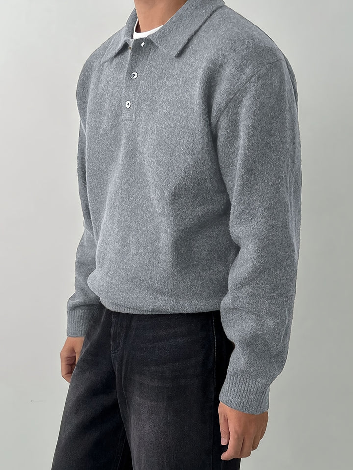 Wendelin | Weicher Strick-Poloshirt mit Kragen