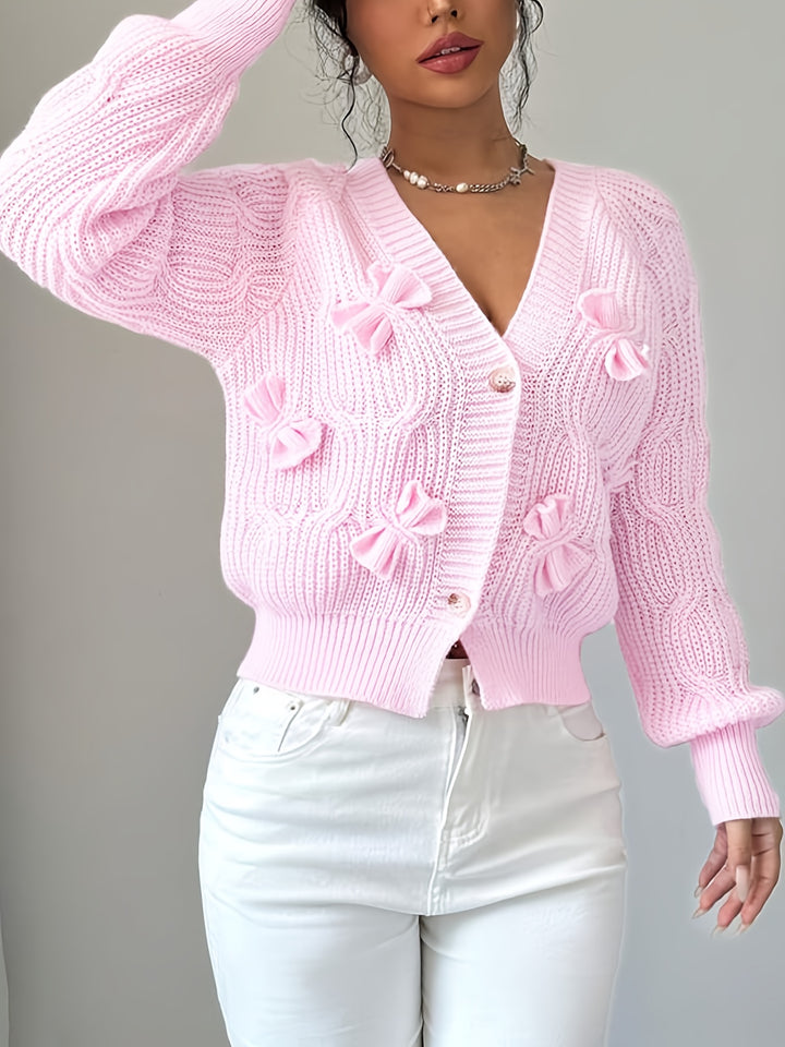 Editha | Zarte Schleifen-Strickjacke
