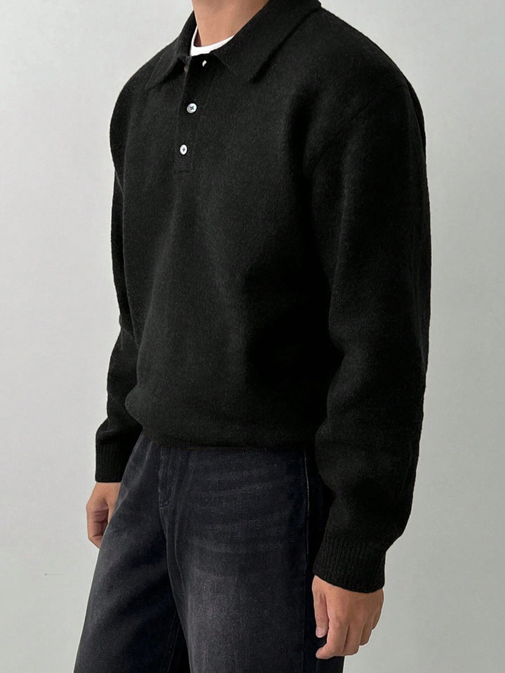 Wendelin | Weicher Strick-Poloshirt mit Kragen