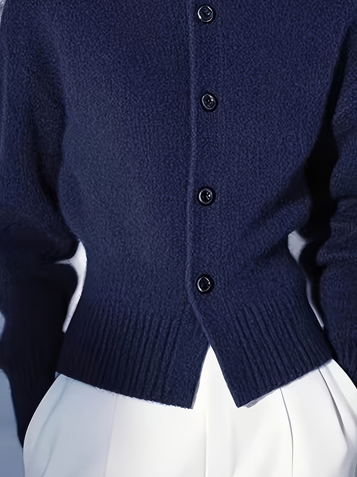 Ilse | Elegante Stehkragen-Strickjacke
