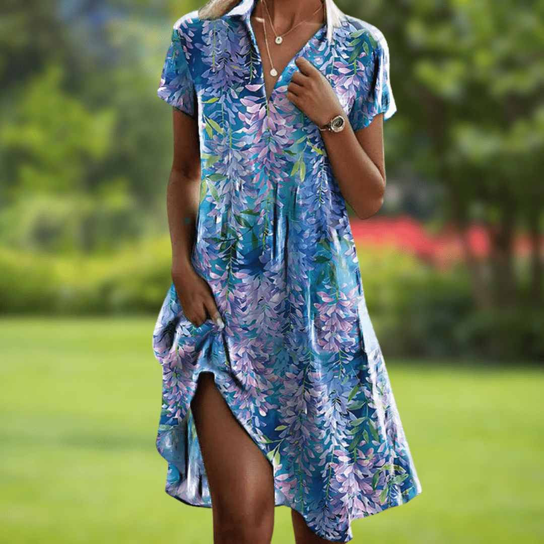 Adele | Elegantes Sommerkleid mit V-Ausschnitt