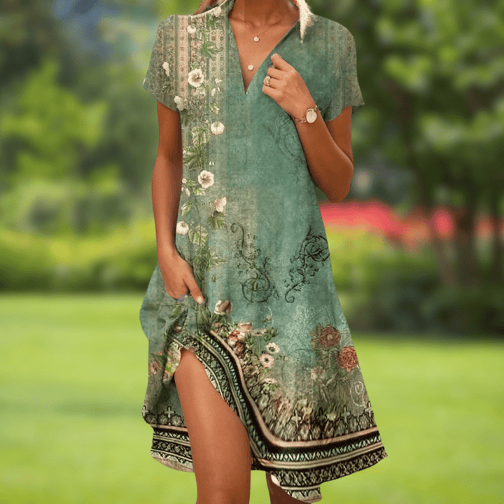 Adele | Elegantes Sommerkleid mit V-Ausschnitt