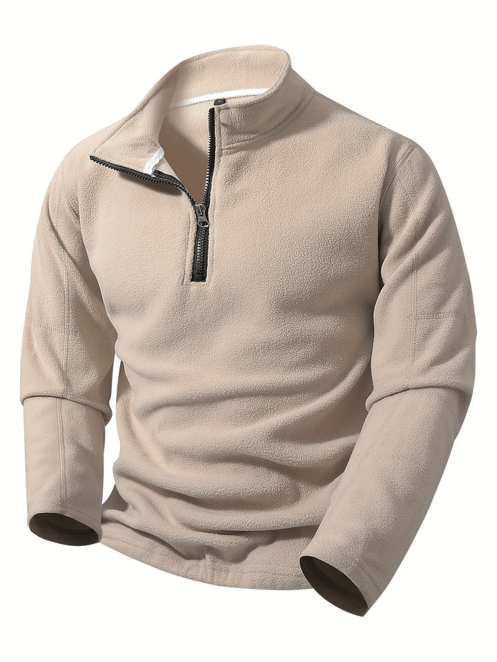 Bernd | Sportliches Stehkragen-Sweatshirt mit halbem Reißverschluss