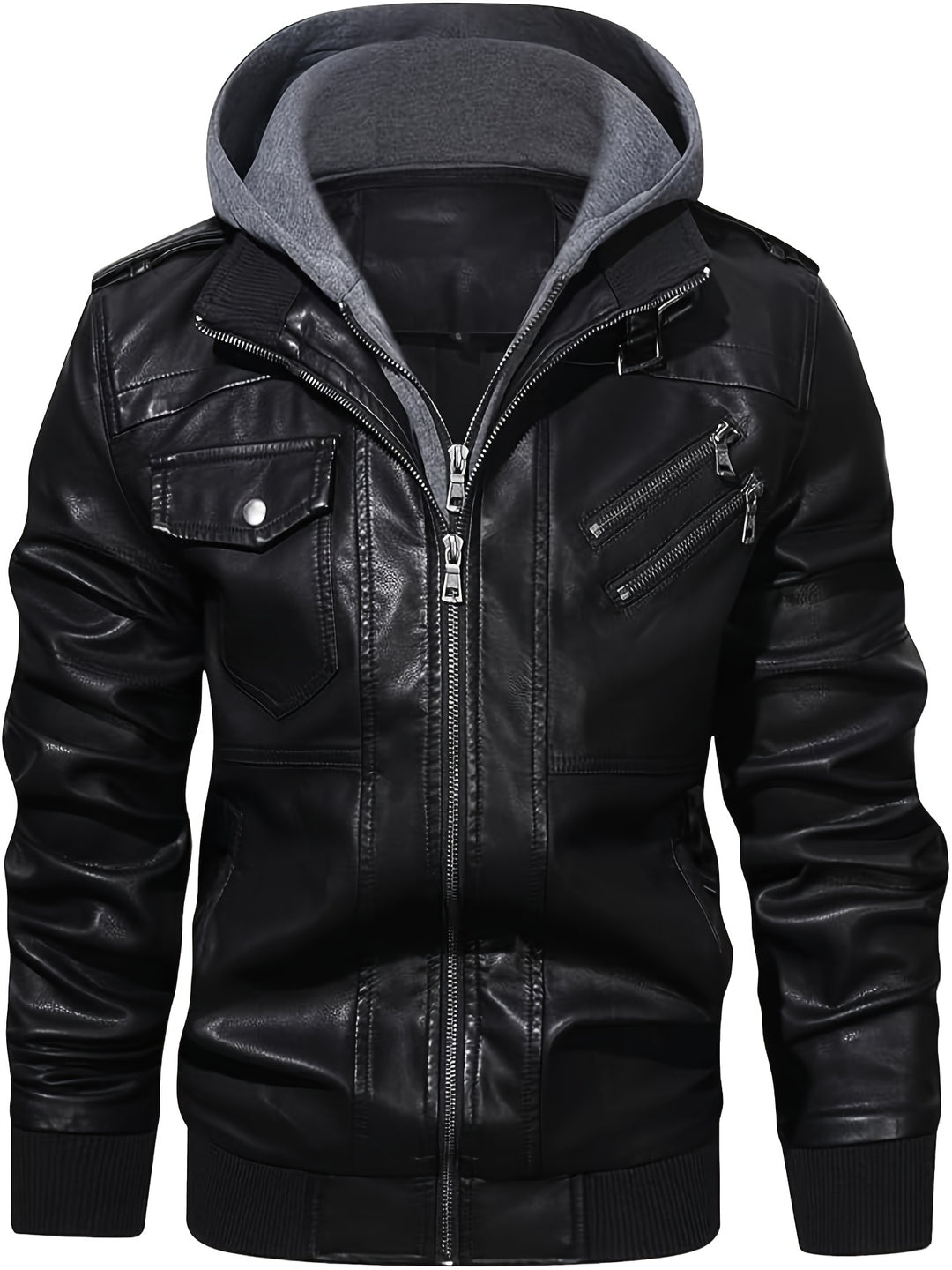 Volkmar | Sportlich-elegante Bikerjacke mit Kapuze