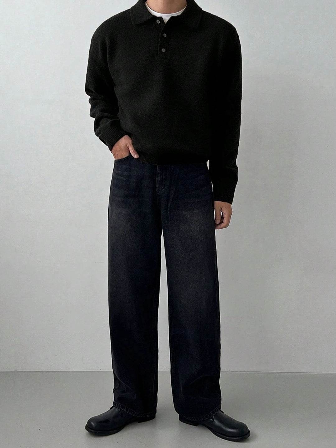 Wendelin | Weicher Strick-Poloshirt mit Kragen