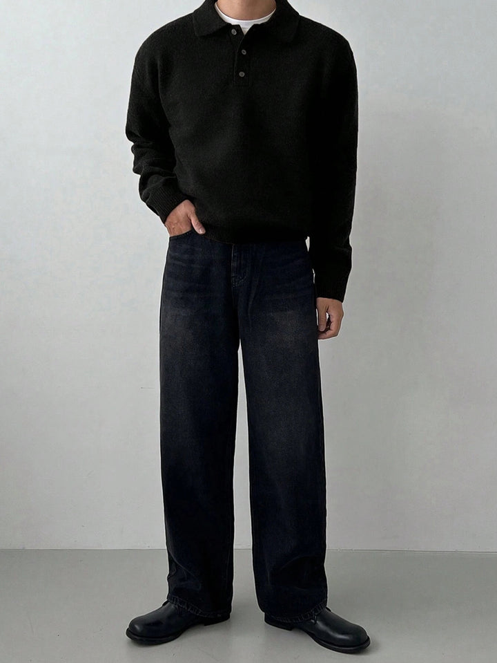 Wendelin | Weicher Strick-Poloshirt mit Kragen