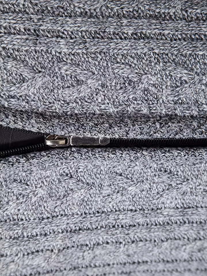 Björn | Strukturierte Strickjacke mit Stehkragen