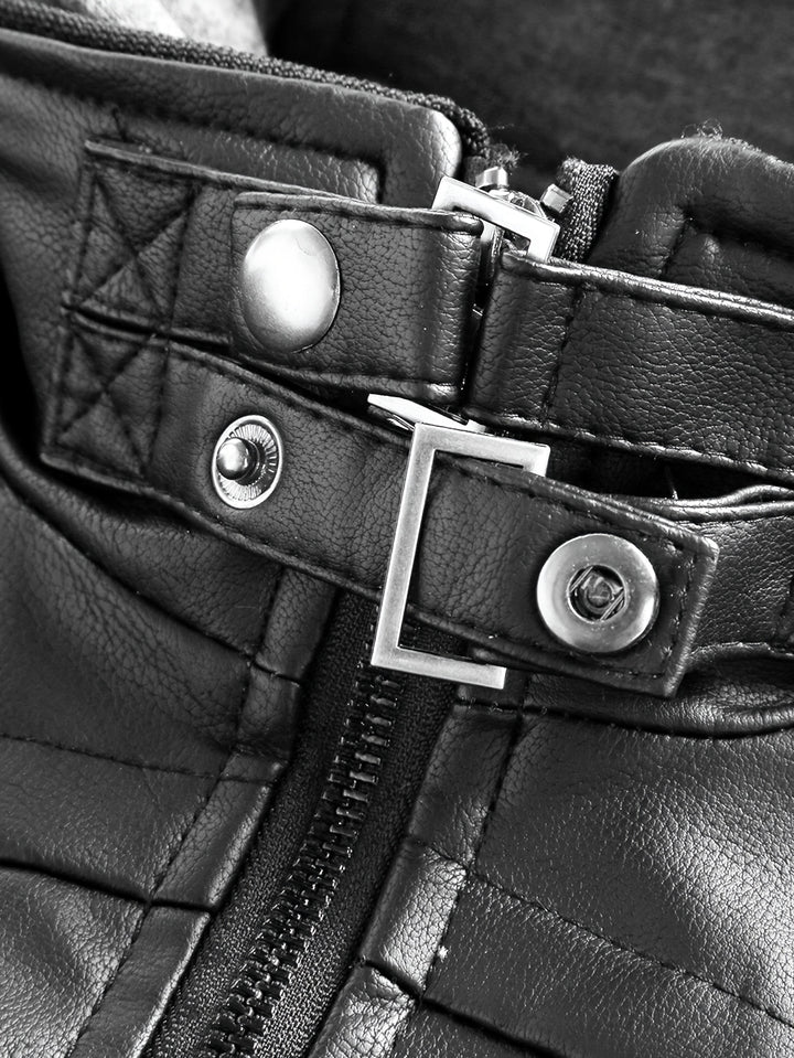 Torsten | Kapuzen-Bikerjacke mit Doppelreißverschluss