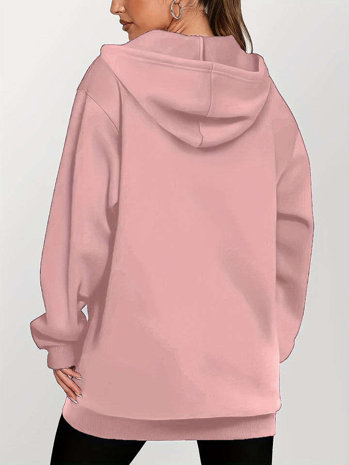 Freya | Langgeschnittene Kapuzenjacke mit Reißverschluss