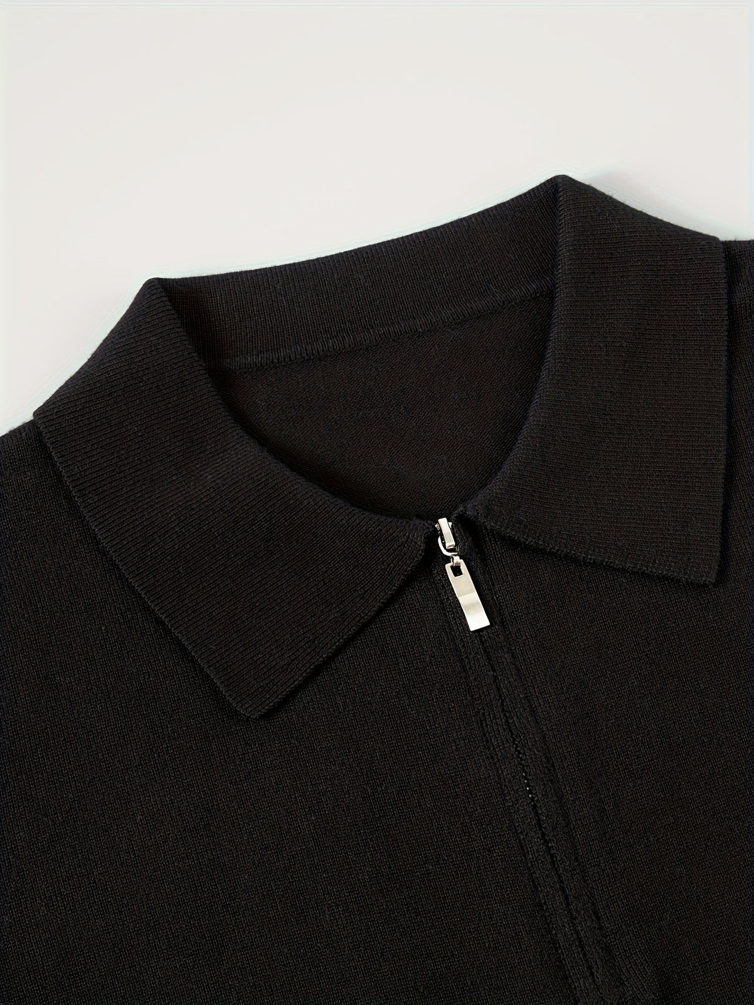 Konstantin | Eleganter Strick-Poloshirt mit Reißverschluss