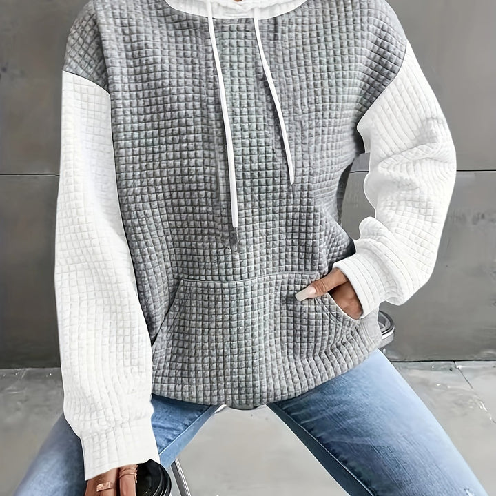 Martha | Kuschliger Kapuzen-Pullover im Zweifarben-Look