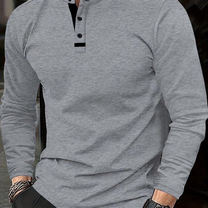 Gerd | Klassisches Langarm-Shirt mit Knopfleiste