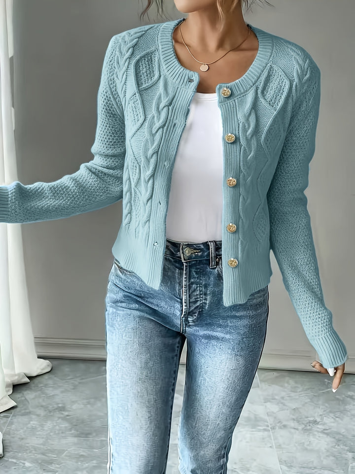 Agnes | Elegante Strickjacke mit Zopfmuster