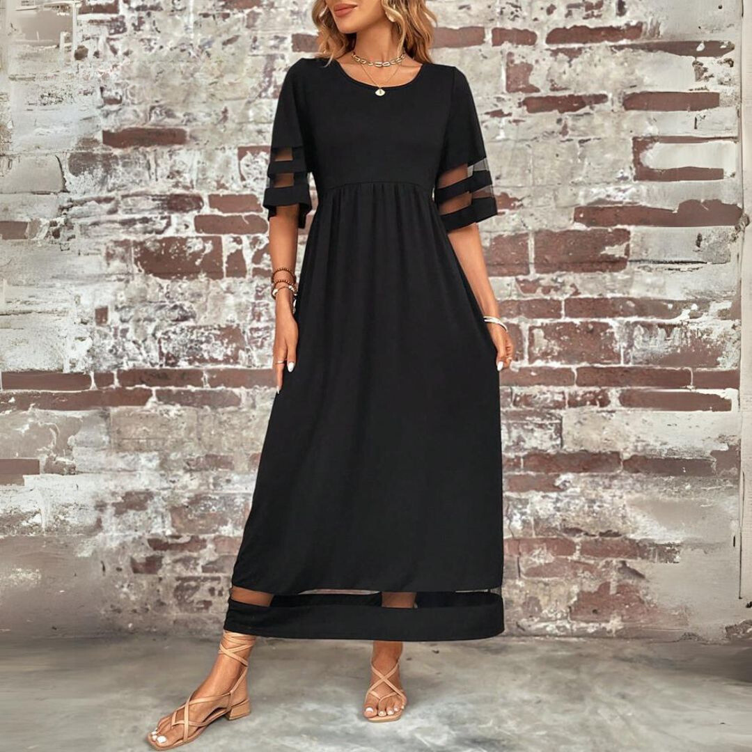 Helene | Fließendes Maxikleid mit zarten Streifen