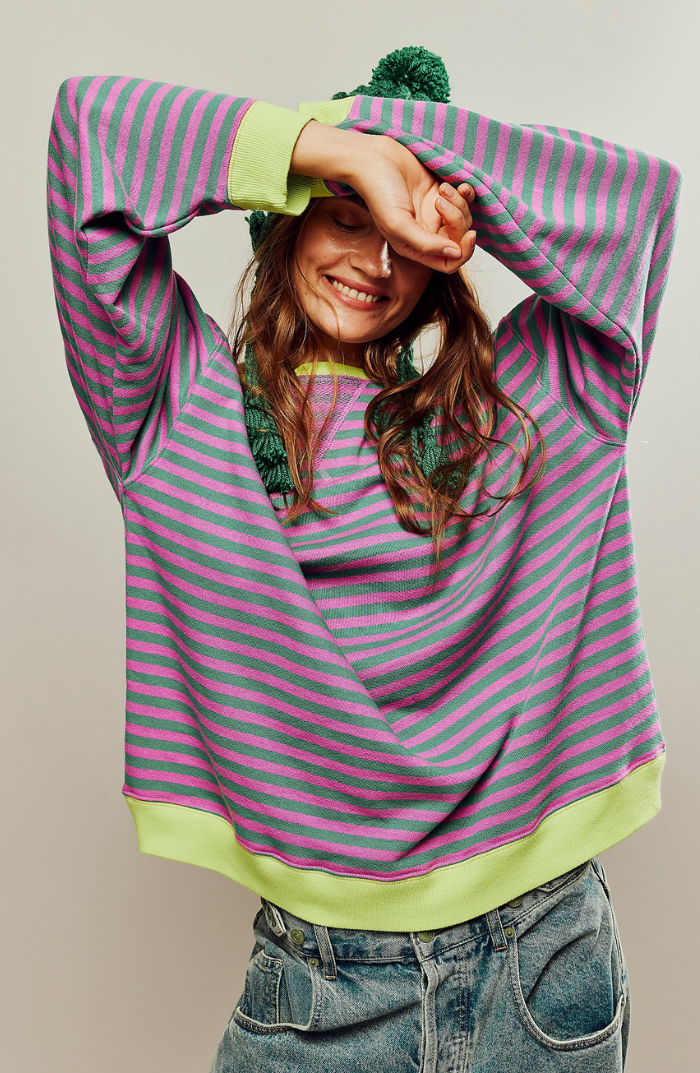 Kirsten | Gestreifter Rundhals-Pullover