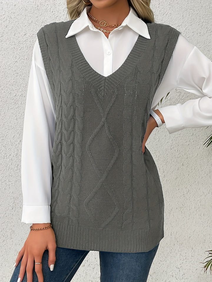 Svenja | Eleganter Zopfmuster-Pullunder