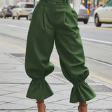 Sigrid | Elegante Weite Hose mit Volantsaum