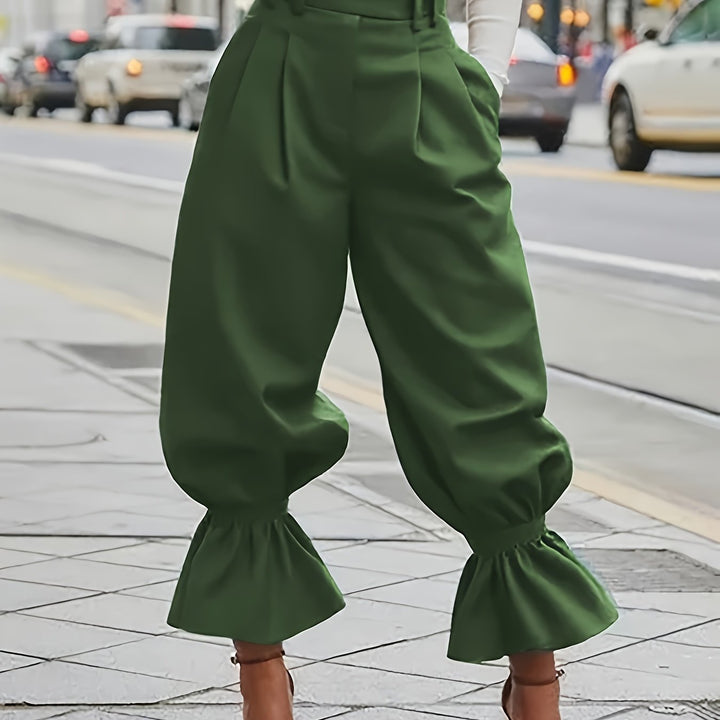 Sigrid | Elegante Weite Hose mit Volantsaum