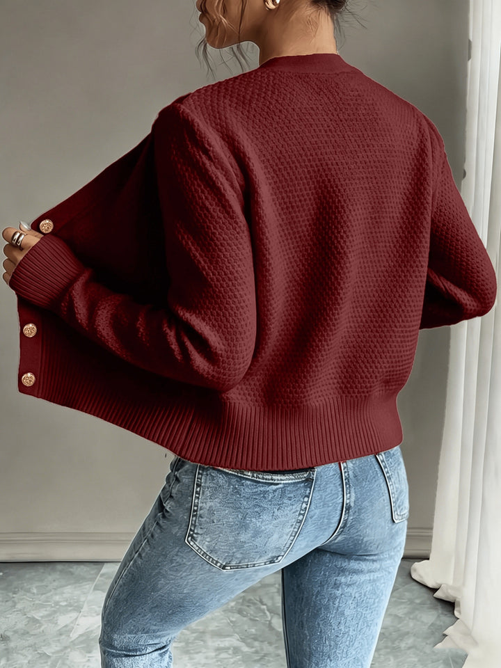Agnes | Elegante Strickjacke mit Zopfmuster
