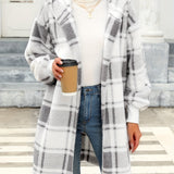 Margret | Kuscheliger Kapuzen-Cardigan mit Karomuster
