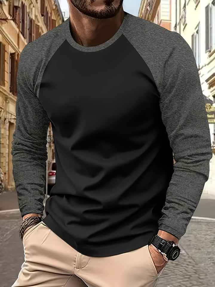 Erich | Sportliches Langarmshirt im Zweifarben-Design