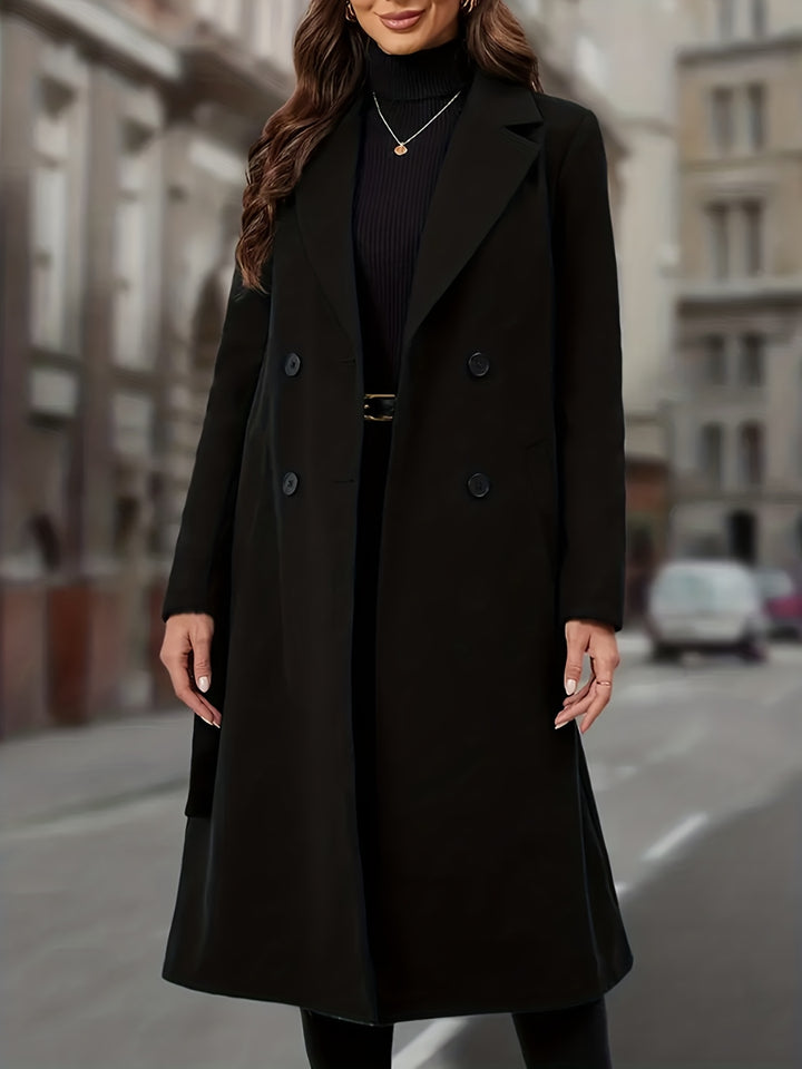 Heike | Eleganter Zweireiher-Mantel in Longform