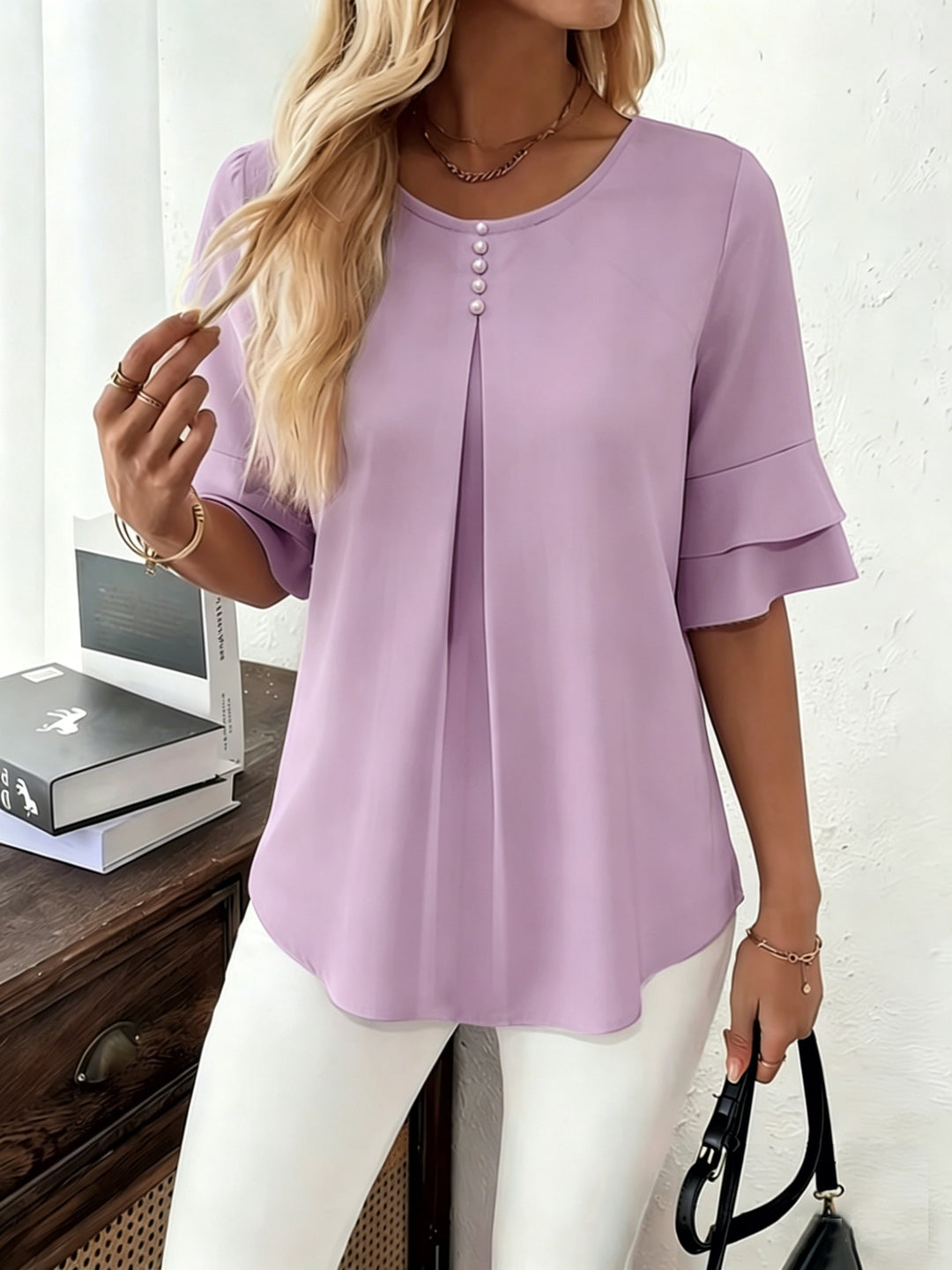 Annette | Elegante Bluse mit Volantärmeln
