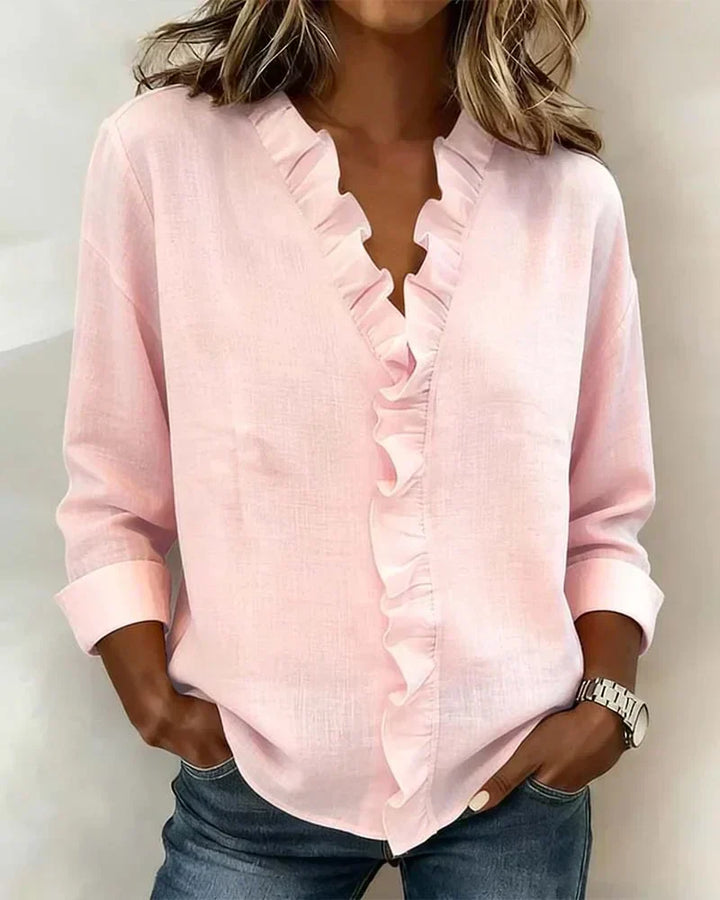 Wilma | Elegante Bluse mit Volant-Ausschnitt