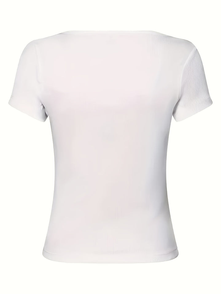 Elsa | Elegantes Kurzarm-Shirt mit Knopfdetail
