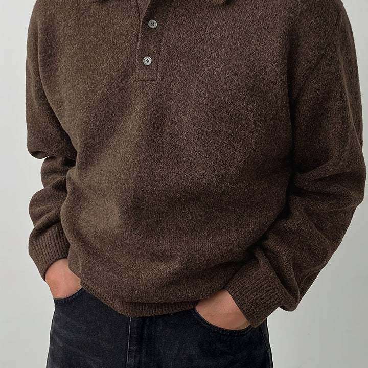 Wendelin | Weicher Strick-Poloshirt mit Kragen
