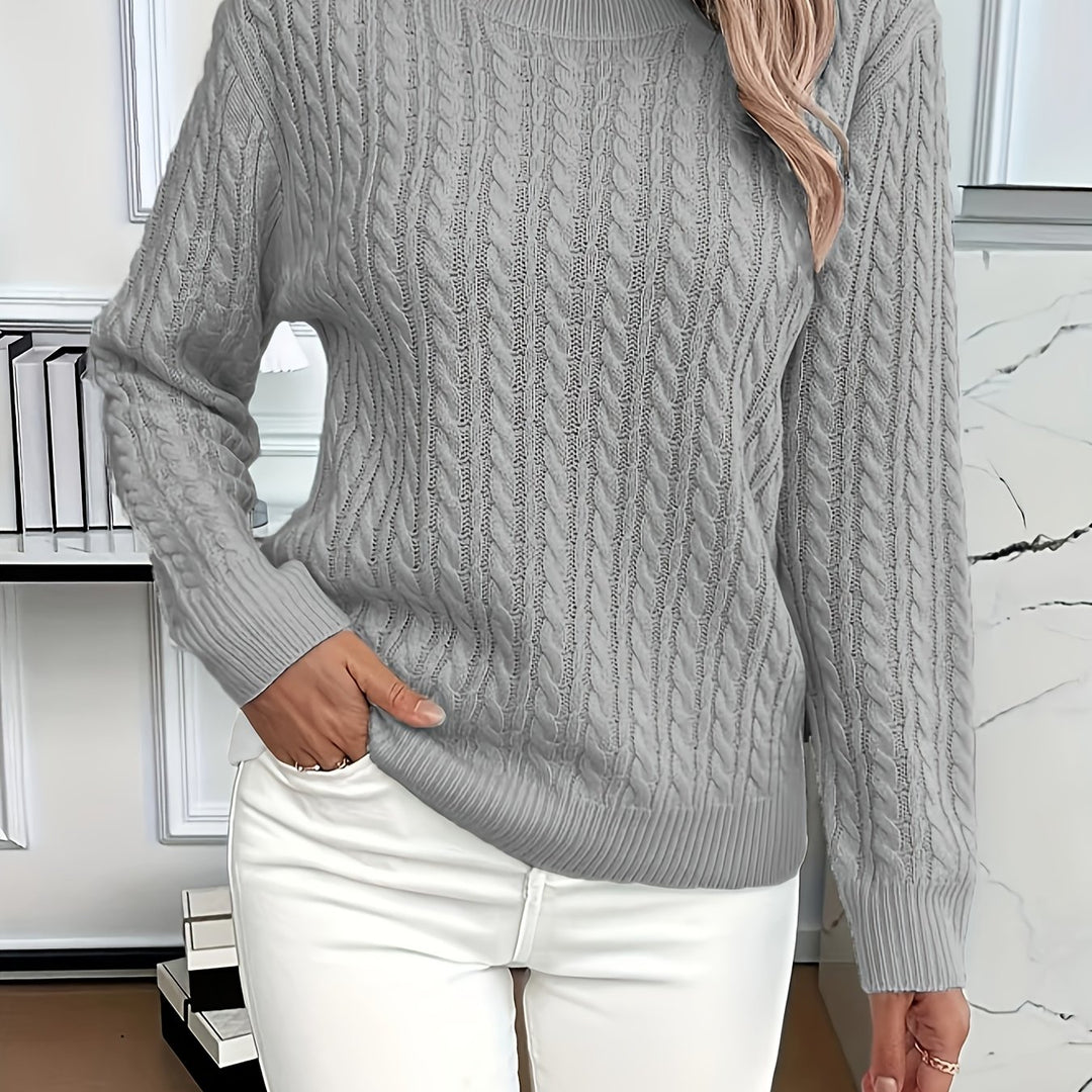 Katrin | Weich fließender Zopfmuster-Pullover