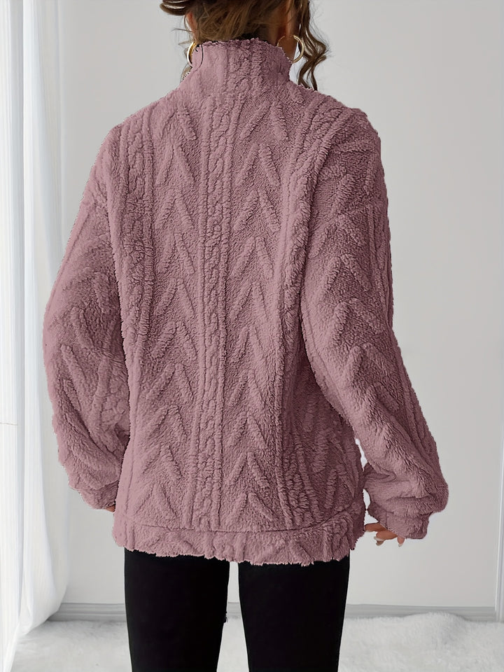 Carolin | Kuschelweicher Struktur-Pullover mit Stehkragen