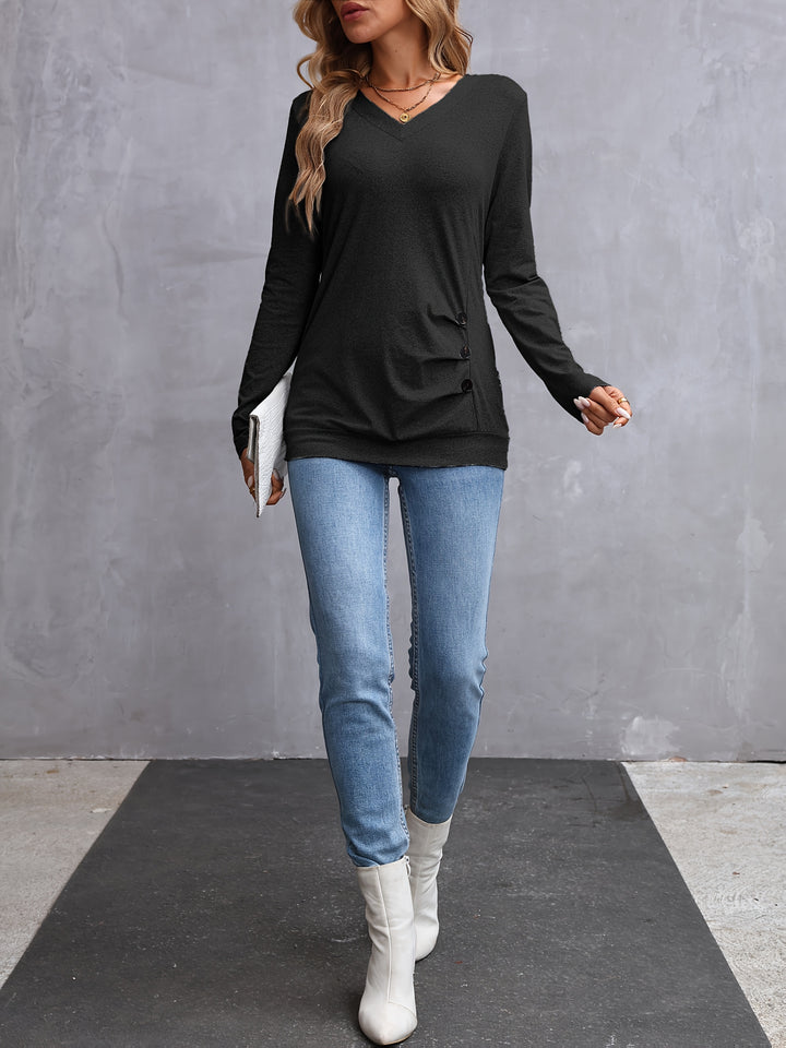 Bianca | Elegantes Longshirt mit V-Ausschnitt
