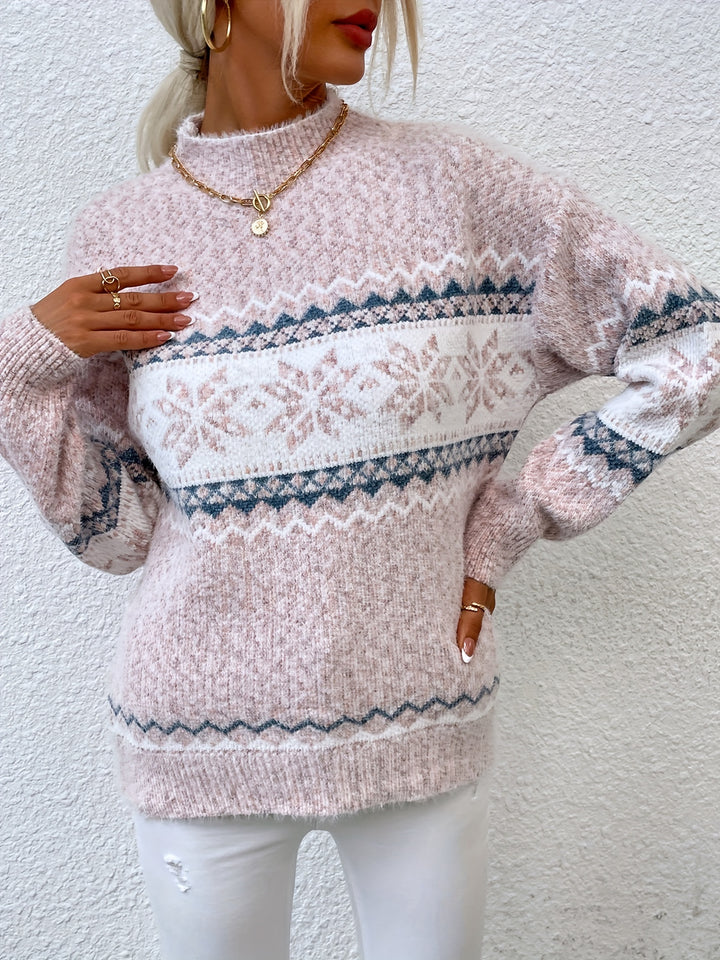 Inga | Weicher Christmas Strickpullover mit Schneeflocken