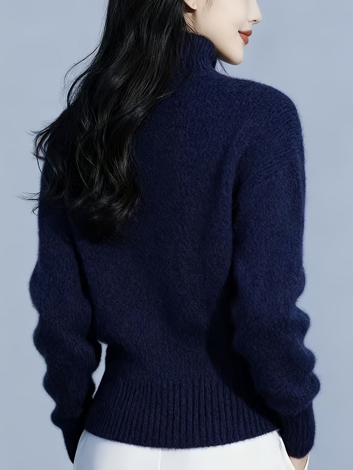 Ilse | Elegante Stehkragen-Strickjacke
